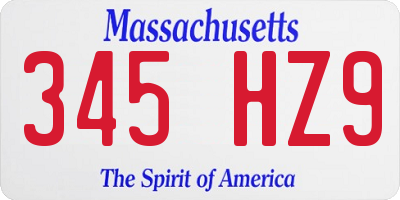 MA license plate 345HZ9