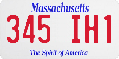 MA license plate 345IH1