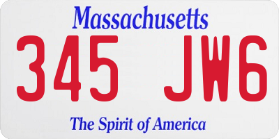 MA license plate 345JW6