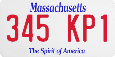 MA license plate 345KP1