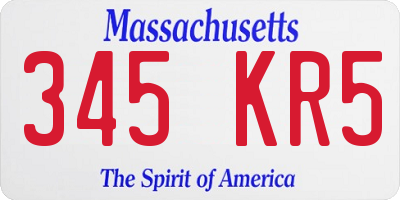 MA license plate 345KR5