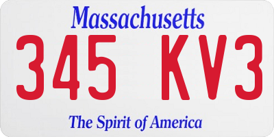 MA license plate 345KV3