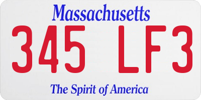 MA license plate 345LF3