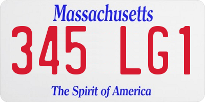 MA license plate 345LG1