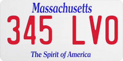 MA license plate 345LV0