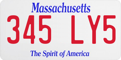MA license plate 345LY5