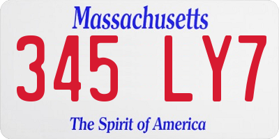 MA license plate 345LY7