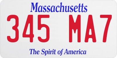 MA license plate 345MA7