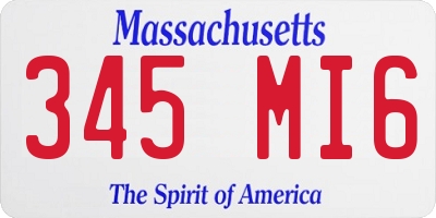 MA license plate 345MI6
