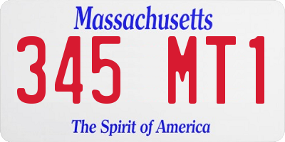 MA license plate 345MT1