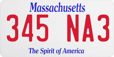 MA license plate 345NA3