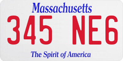 MA license plate 345NE6