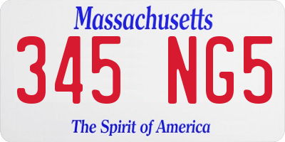 MA license plate 345NG5