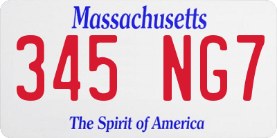 MA license plate 345NG7