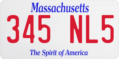 MA license plate 345NL5