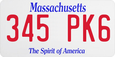 MA license plate 345PK6