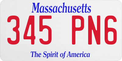 MA license plate 345PN6
