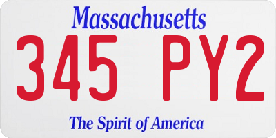 MA license plate 345PY2