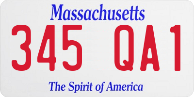 MA license plate 345QA1