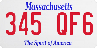 MA license plate 345QF6