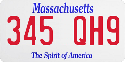 MA license plate 345QH9