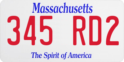 MA license plate 345RD2