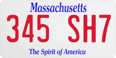MA license plate 345SH7
