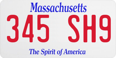 MA license plate 345SH9