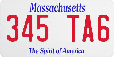 MA license plate 345TA6