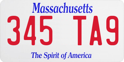 MA license plate 345TA9