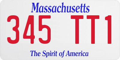 MA license plate 345TT1