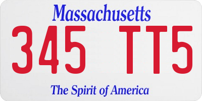 MA license plate 345TT5