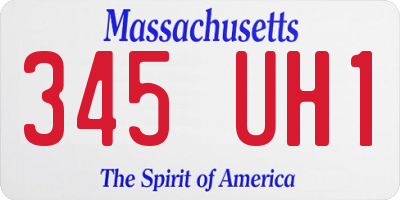 MA license plate 345UH1