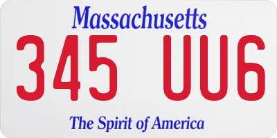 MA license plate 345UU6