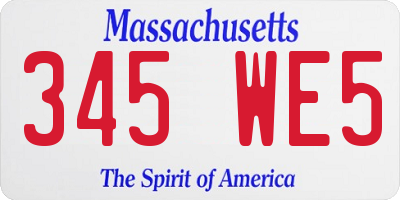 MA license plate 345WE5