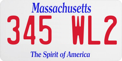 MA license plate 345WL2