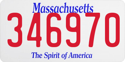 MA license plate 346970