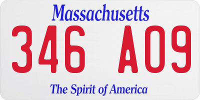 MA license plate 346AO9