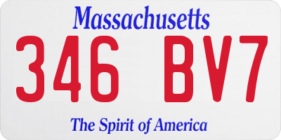 MA license plate 346BV7