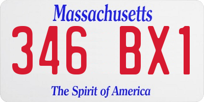 MA license plate 346BX1
