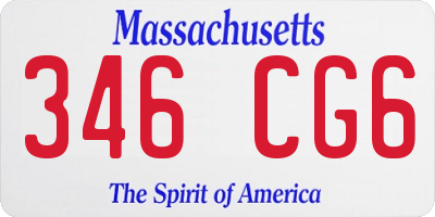 MA license plate 346CG6