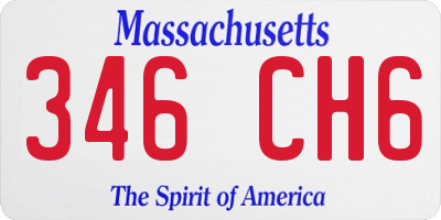 MA license plate 346CH6