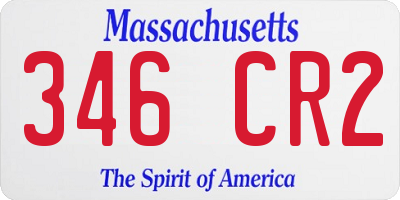 MA license plate 346CR2