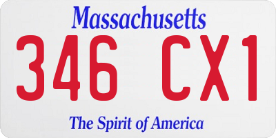 MA license plate 346CX1