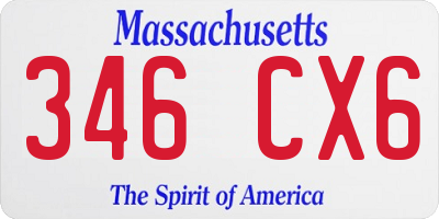 MA license plate 346CX6