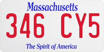 MA license plate 346CY5