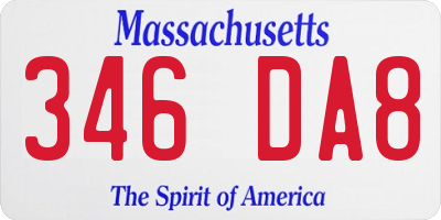 MA license plate 346DA8