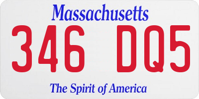 MA license plate 346DQ5
