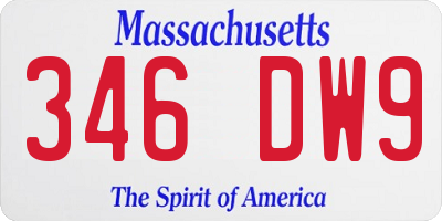 MA license plate 346DW9