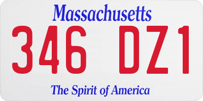 MA license plate 346DZ1